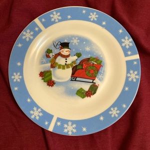 Snowman holiday plate